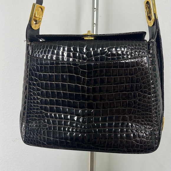🔹 Mock Croc Leather Bag Made in Italy with Adjustable Strap - Picture 3 of 14